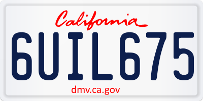 CA license plate 6UIL675