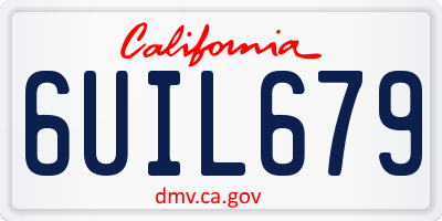 CA license plate 6UIL679