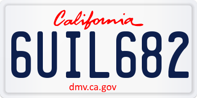 CA license plate 6UIL682