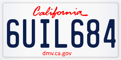 CA license plate 6UIL684