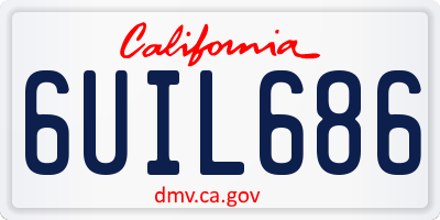 CA license plate 6UIL686