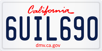 CA license plate 6UIL690