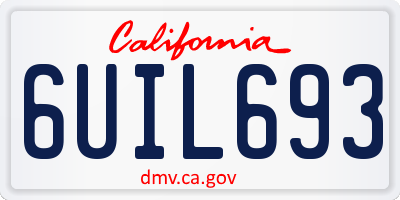 CA license plate 6UIL693
