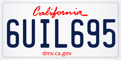 CA license plate 6UIL695