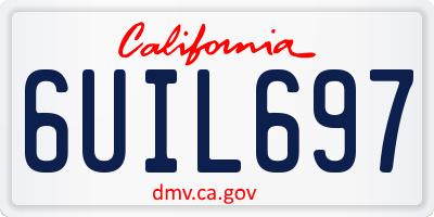 CA license plate 6UIL697