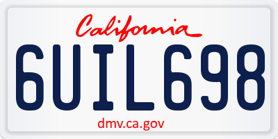 CA license plate 6UIL698