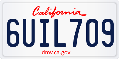 CA license plate 6UIL709