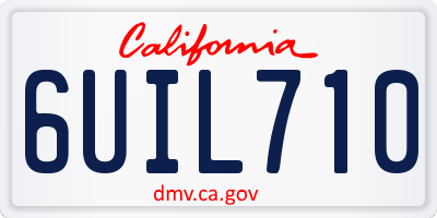 CA license plate 6UIL710