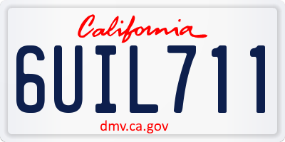 CA license plate 6UIL711