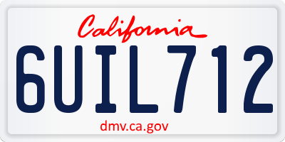CA license plate 6UIL712