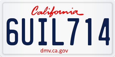CA license plate 6UIL714