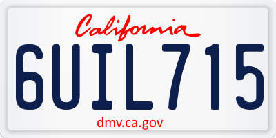CA license plate 6UIL715