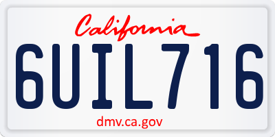 CA license plate 6UIL716