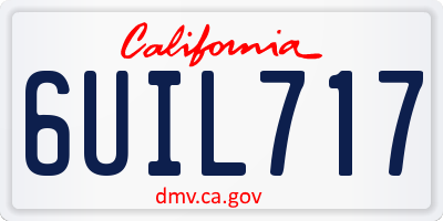 CA license plate 6UIL717