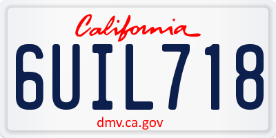 CA license plate 6UIL718