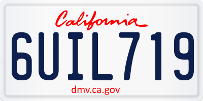 CA license plate 6UIL719