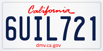 CA license plate 6UIL721