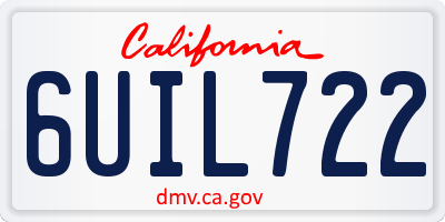 CA license plate 6UIL722