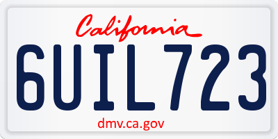 CA license plate 6UIL723