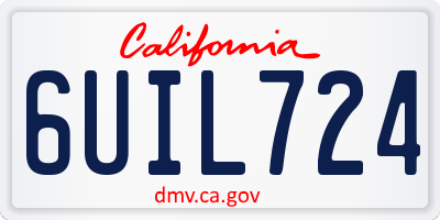 CA license plate 6UIL724