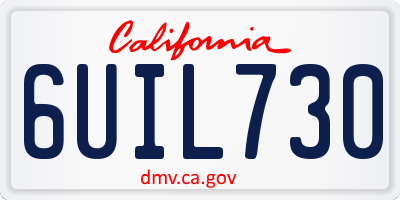 CA license plate 6UIL730