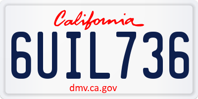 CA license plate 6UIL736