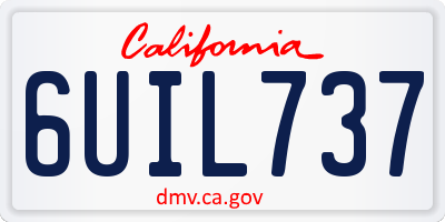 CA license plate 6UIL737