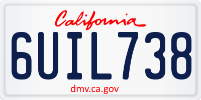 CA license plate 6UIL738