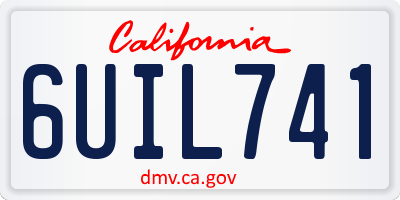 CA license plate 6UIL741