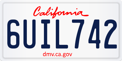 CA license plate 6UIL742