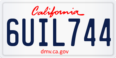 CA license plate 6UIL744