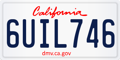 CA license plate 6UIL746