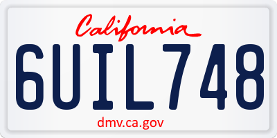 CA license plate 6UIL748