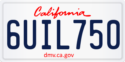 CA license plate 6UIL750
