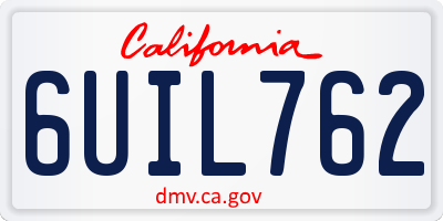 CA license plate 6UIL762
