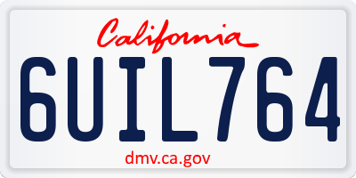 CA license plate 6UIL764