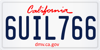 CA license plate 6UIL766