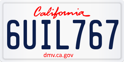 CA license plate 6UIL767