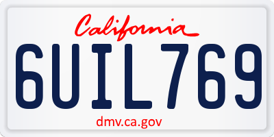 CA license plate 6UIL769