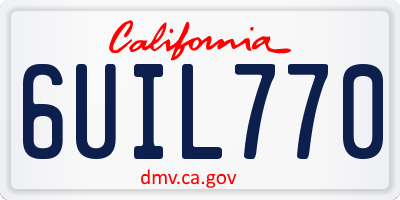 CA license plate 6UIL770