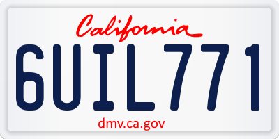 CA license plate 6UIL771