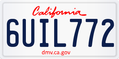 CA license plate 6UIL772