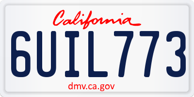 CA license plate 6UIL773
