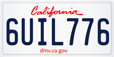 CA license plate 6UIL776