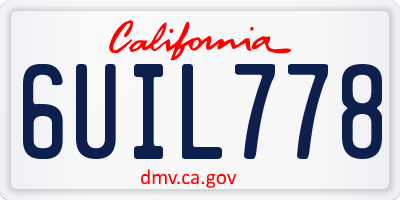 CA license plate 6UIL778
