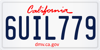 CA license plate 6UIL779