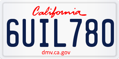 CA license plate 6UIL780