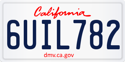 CA license plate 6UIL782