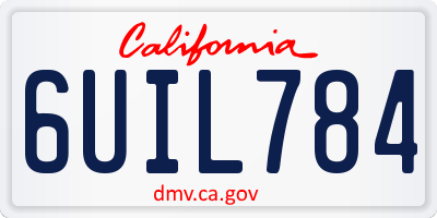 CA license plate 6UIL784