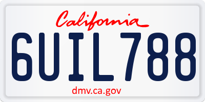 CA license plate 6UIL788